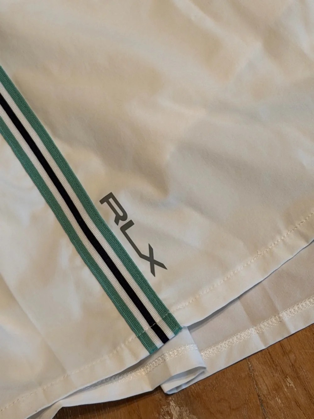 RLX Ralph Lauren White Tennis Golf Skort Green Stripe Size M